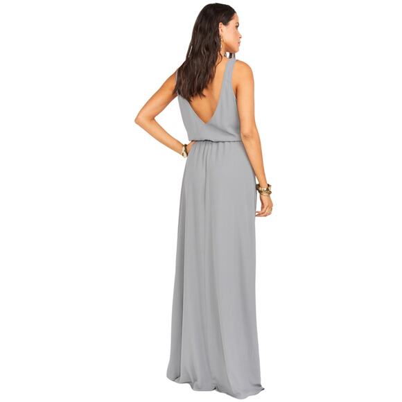 Show Me Your Mumu Kendall Maxi Soft Charcoal Crisp Bridesmaids Dress XS - Picture 3 of 11